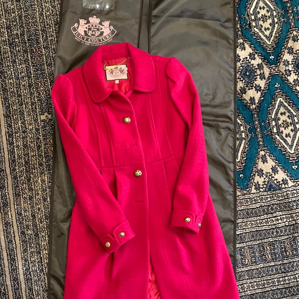 Juicy Couture coat size petite in raspberry colo